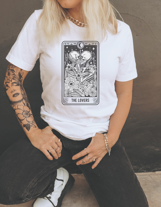 The Lovers Tarot Tee - White