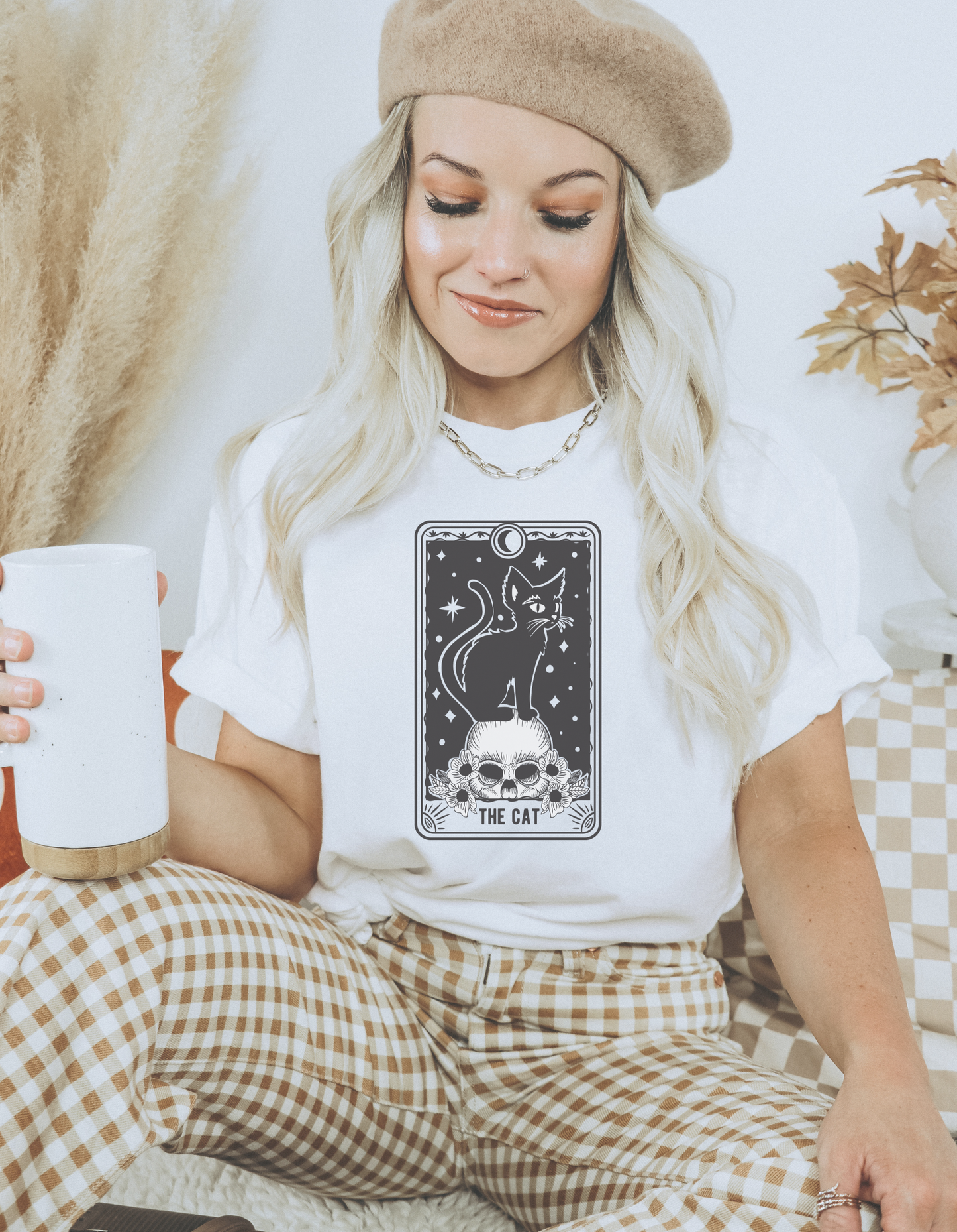 The Cat Tarot Tee - White