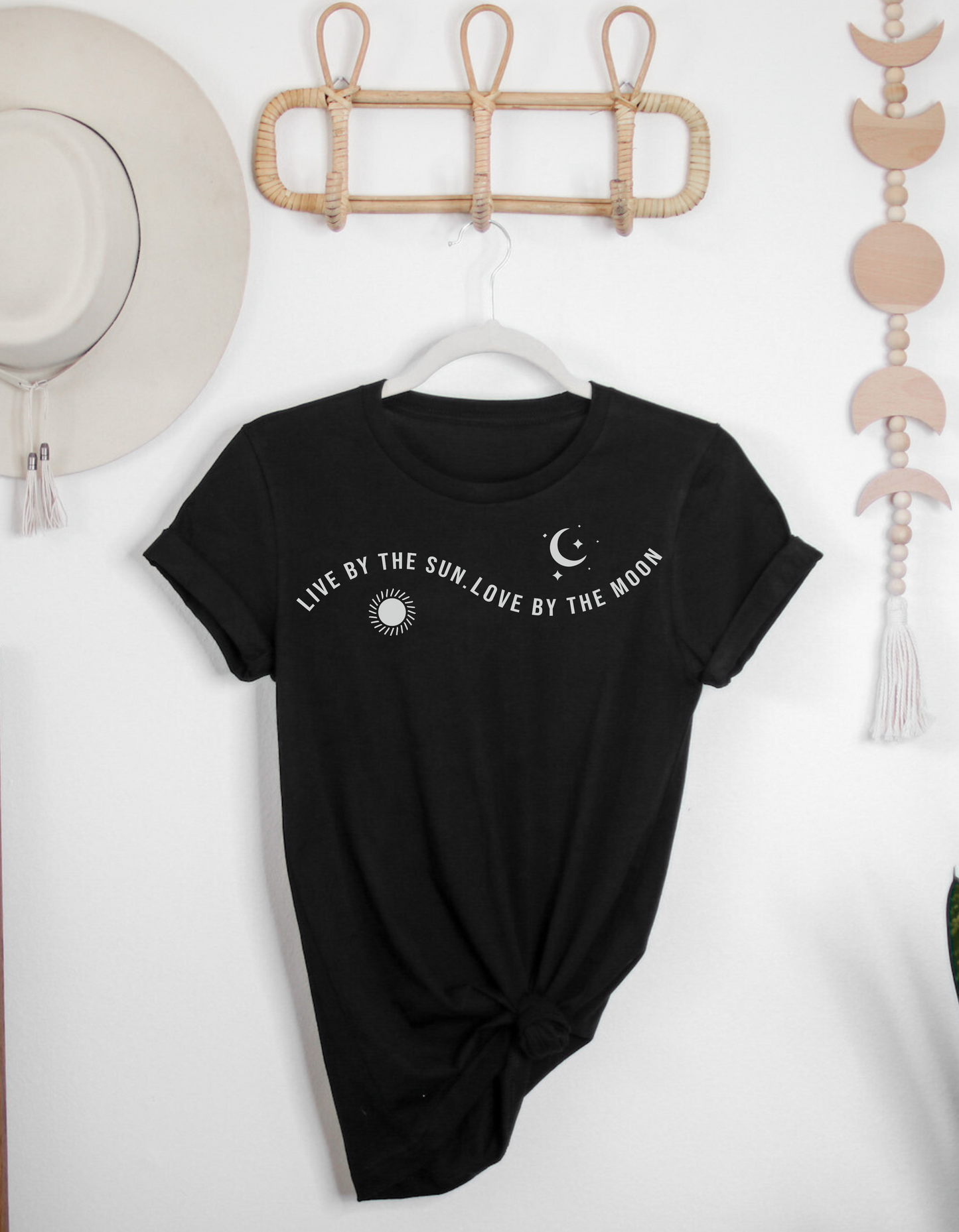 Live by the sun love by the moon Tee - Black