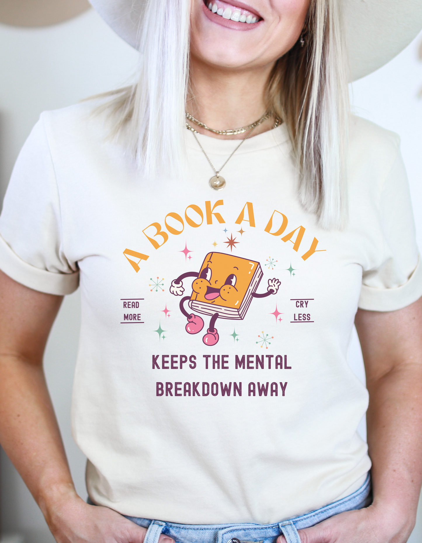 A book a day Tee - Soft Cream