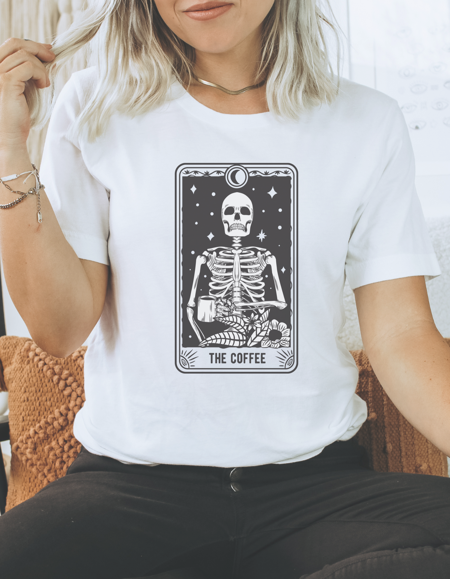 The Coffee Tarot Tee - White