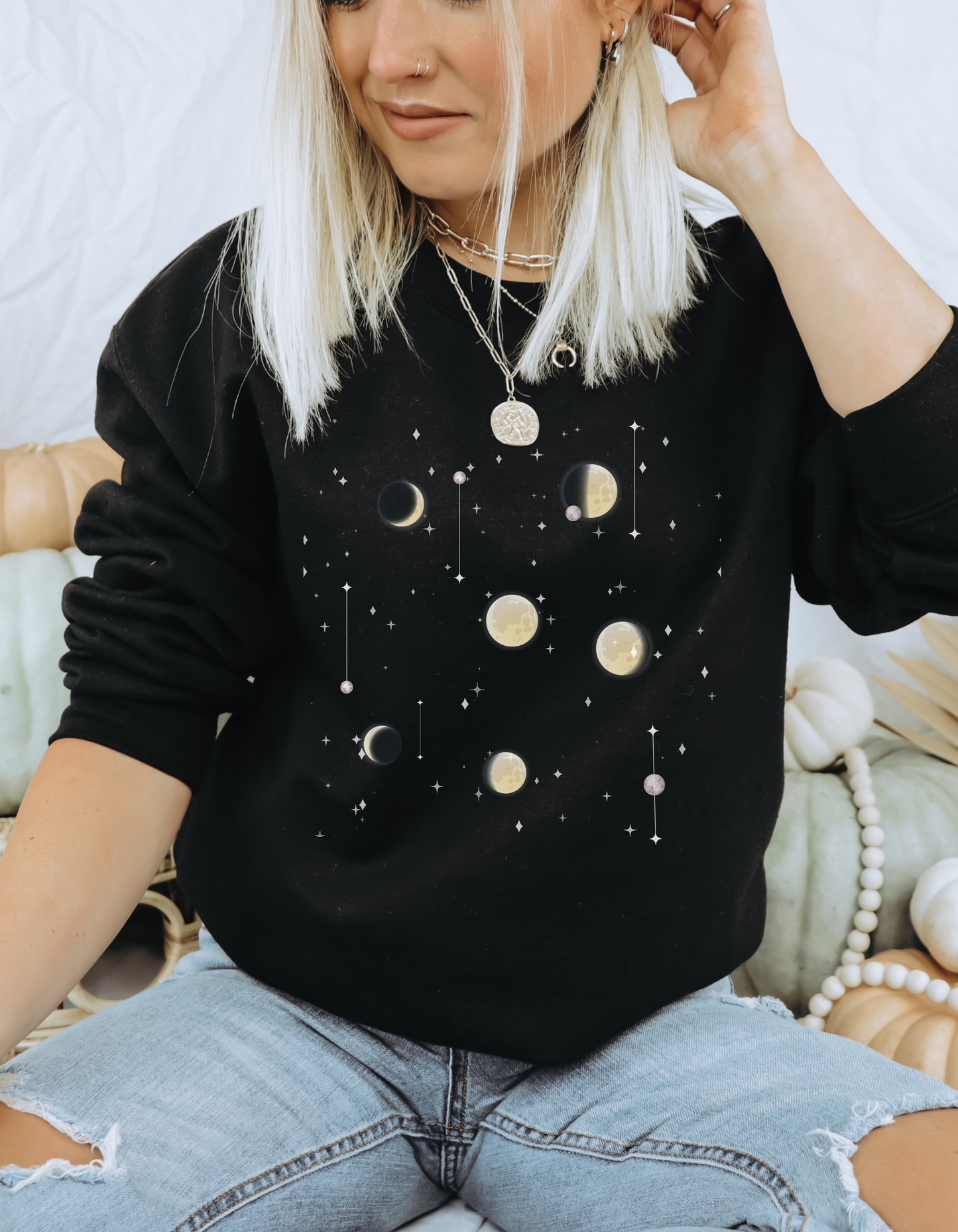 Celestial Vibes Sweatshirt - Black