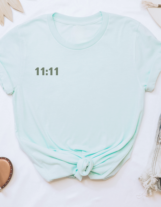 11:11 Tee - Heather Ice Blue