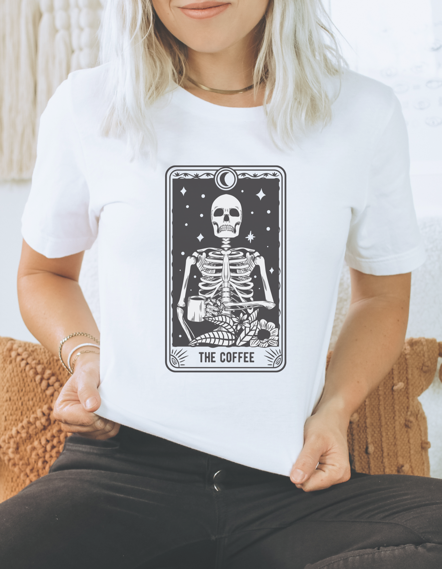 The Coffee Tarot Tee - White