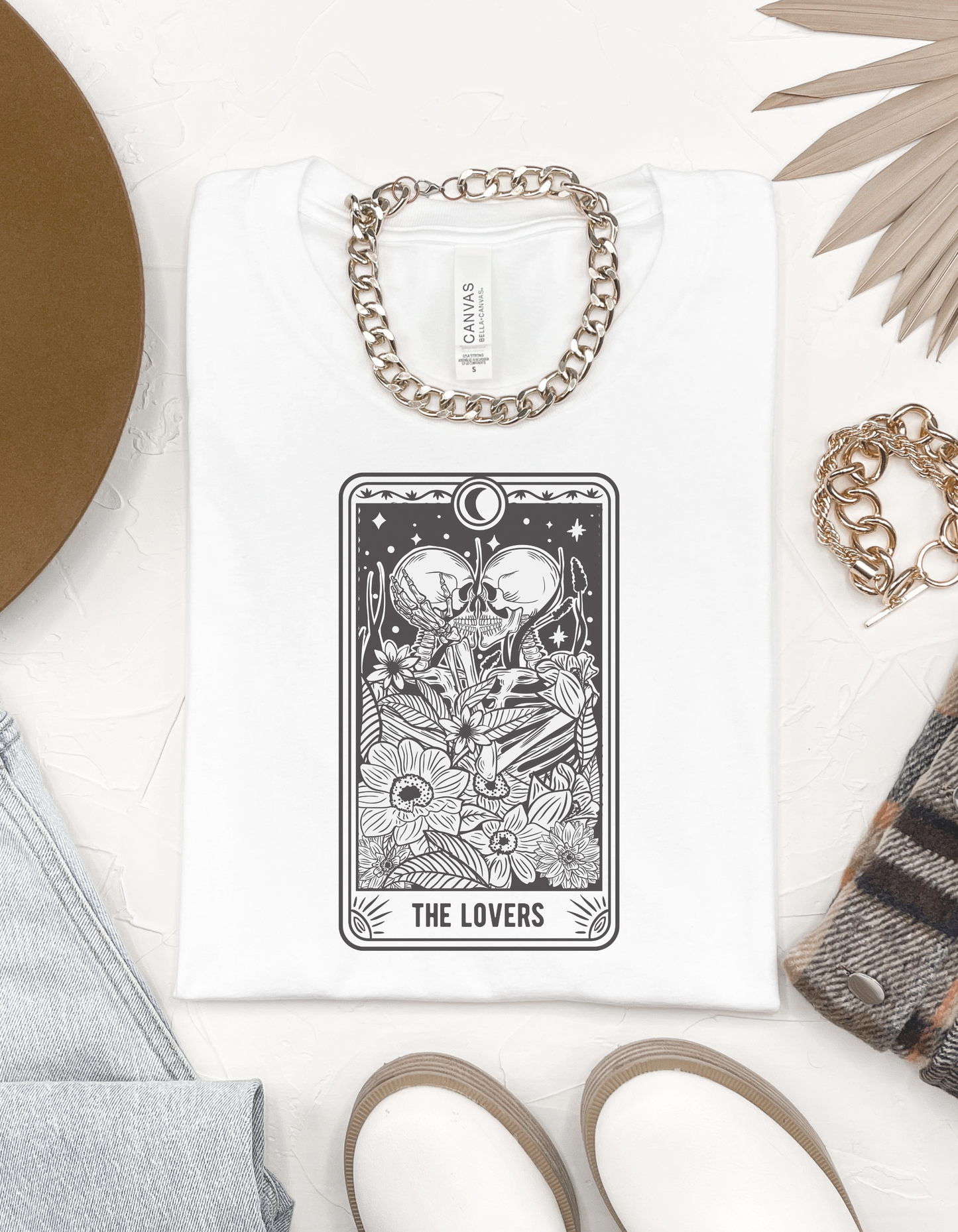 The Lovers Tarot Tee - White