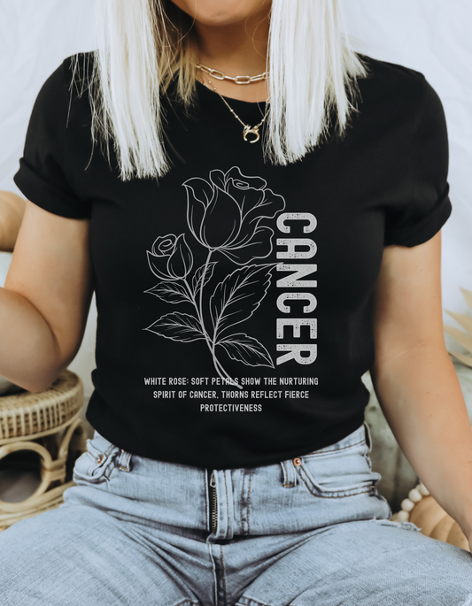 Cancer Flower Tee - Black