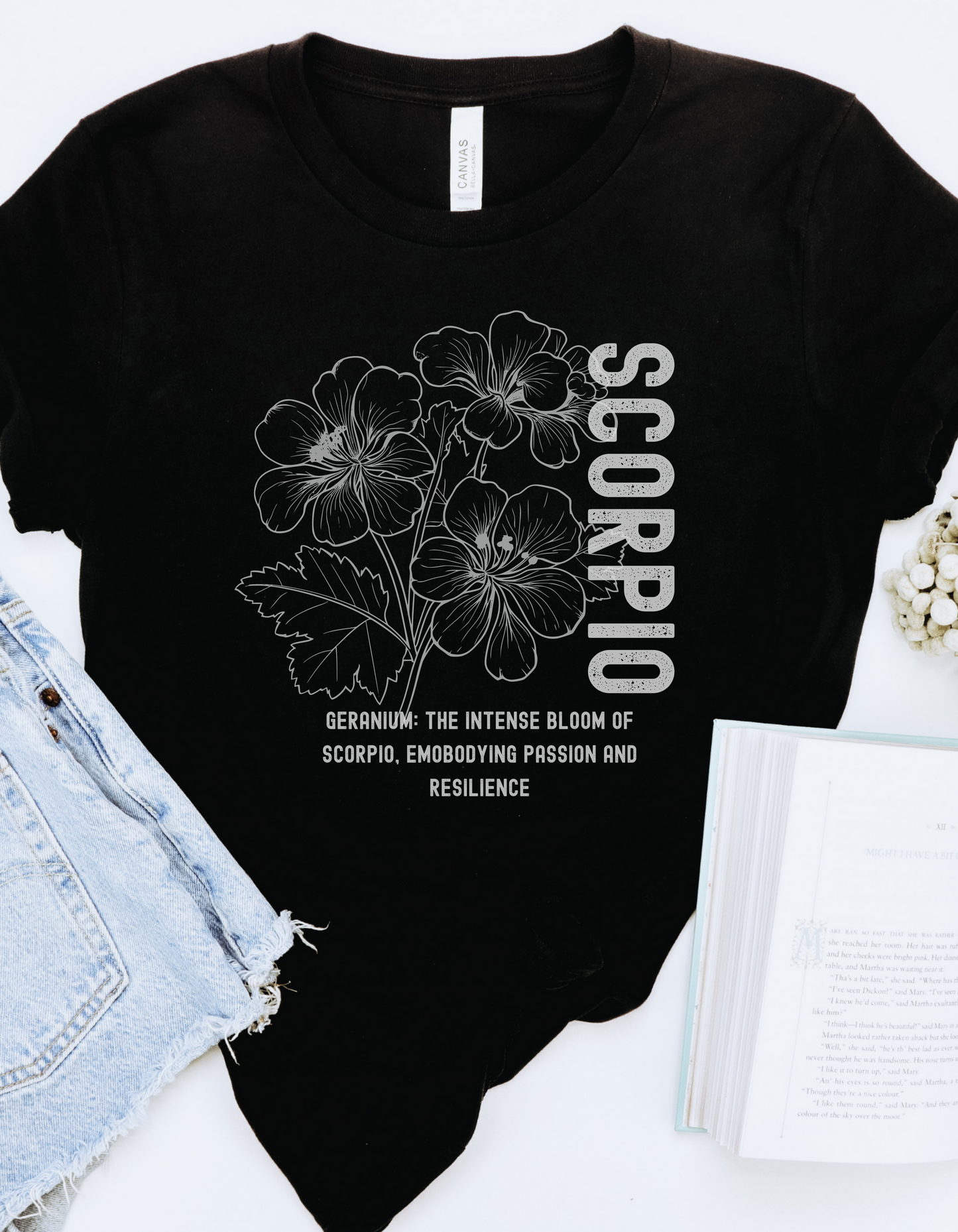 Scorpio Flower Tee - Black