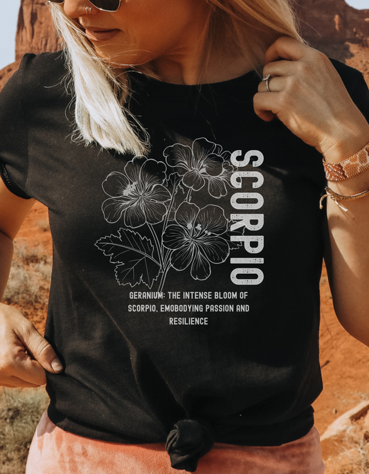 Scorpio Flower Tee - Black