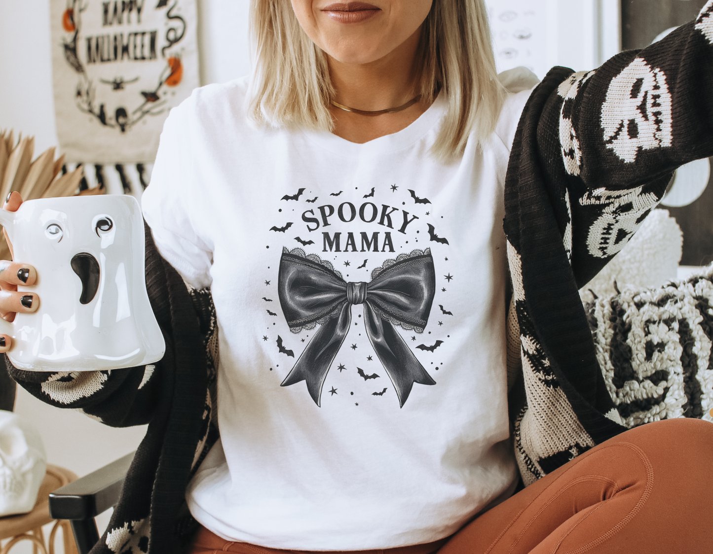 Spooky Mama Tee - White