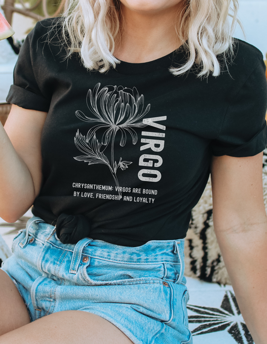 Virgo Flower Tee - Black