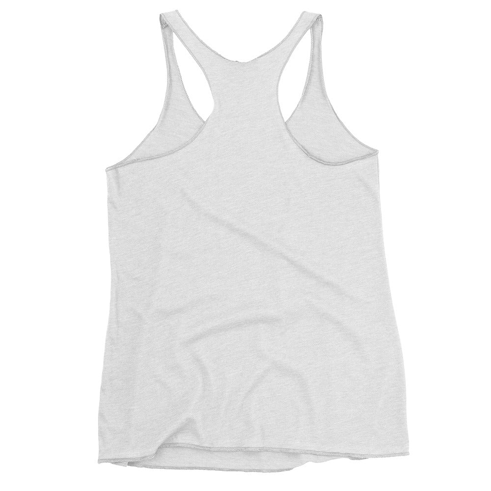 Fueled by Crystals and Coffee Racerback Tank - Heathered White